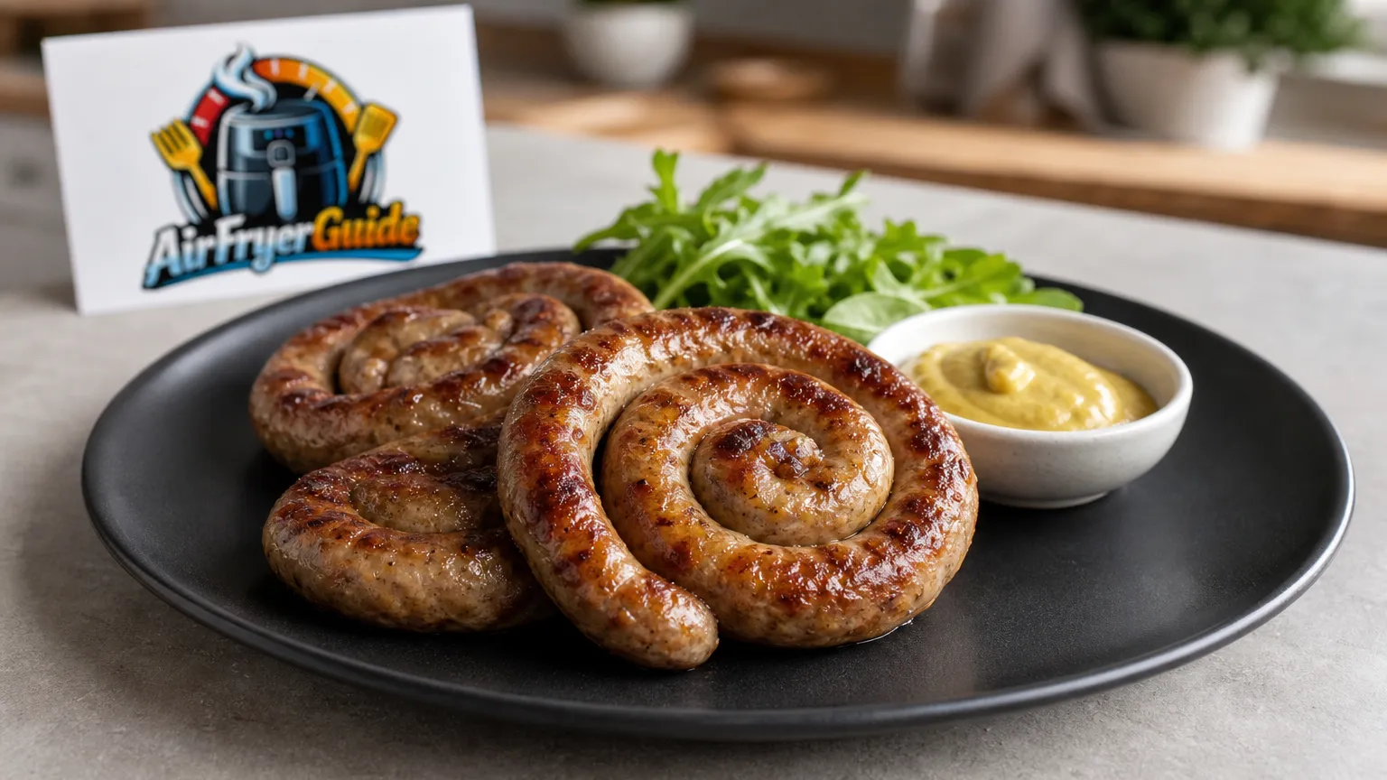 Grobe Bratwurstschnecke im Airfryer