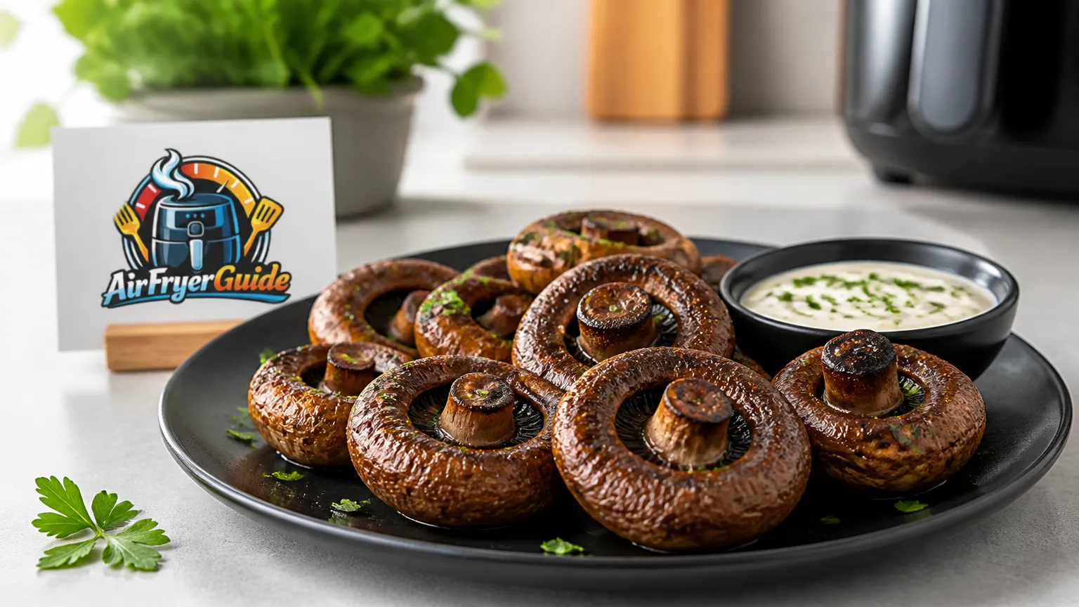 Große Champignons im Airfryer