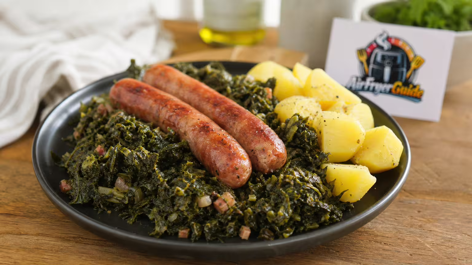 Grünkohl mit Mettenden im Airfryer - Serviervorschlag