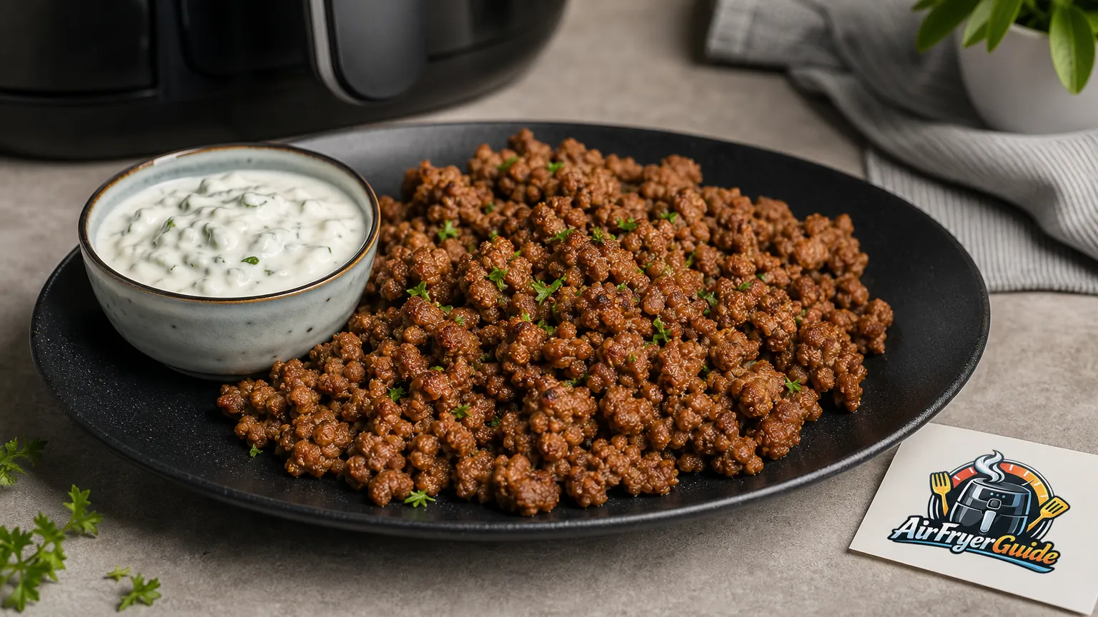 Hackfleisch gemischt im Airfryer