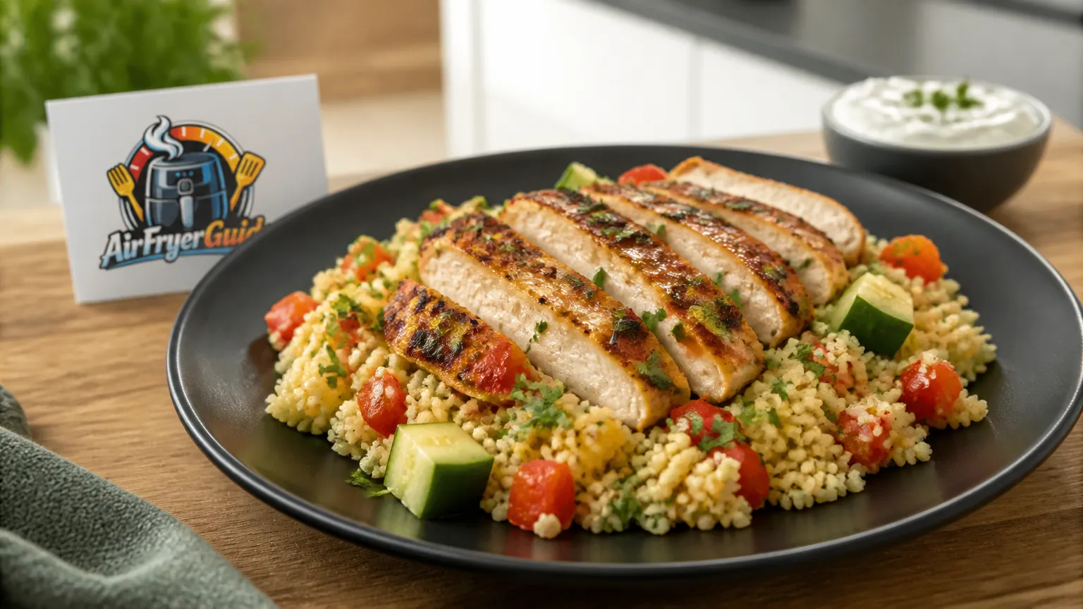 Hähnchen Couscous Bowl im Airfryer