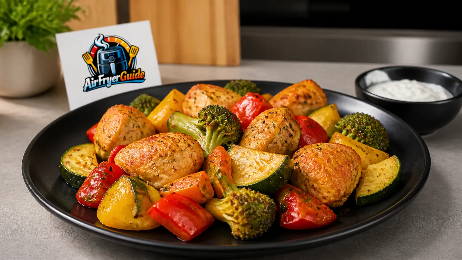 Hähnchen Gemüse Box im Airfryer