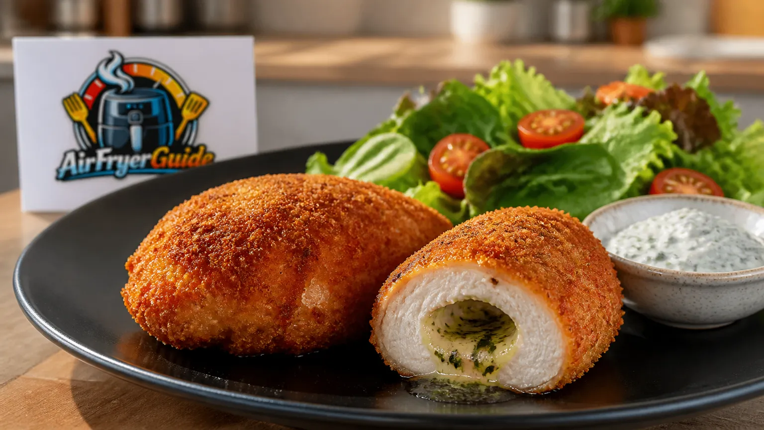 Hähnchen Kiew im Airfryer
