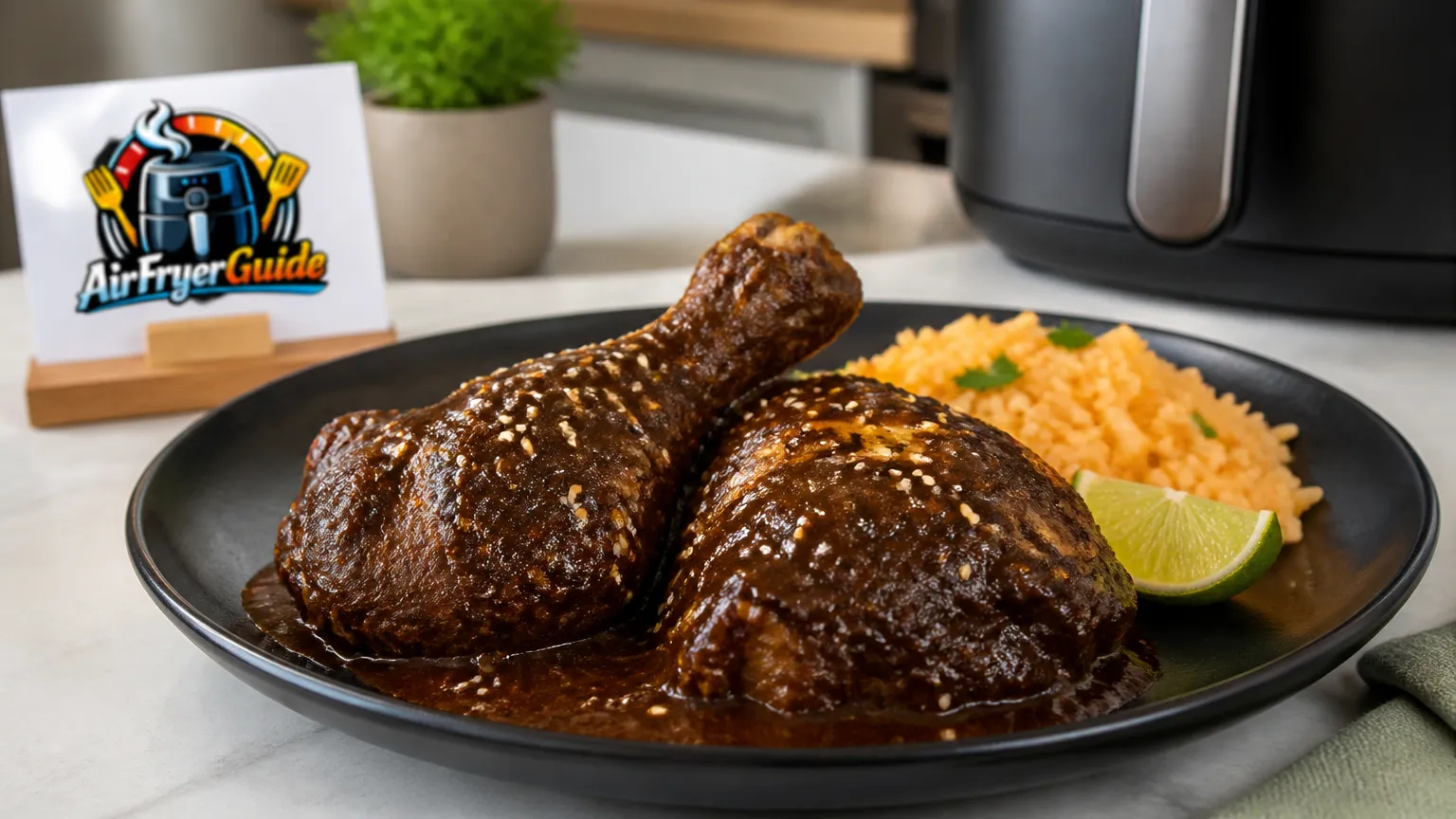 Hähnchen Mole aufwärmen im Airfryer