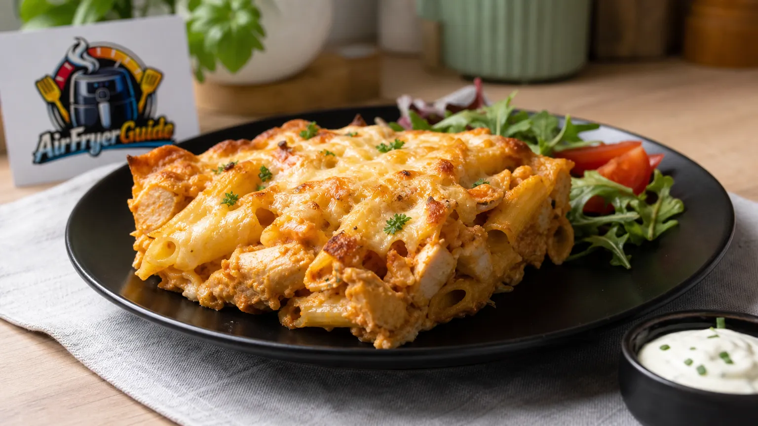 Hähnchen Nudelauflauf im Airfryer