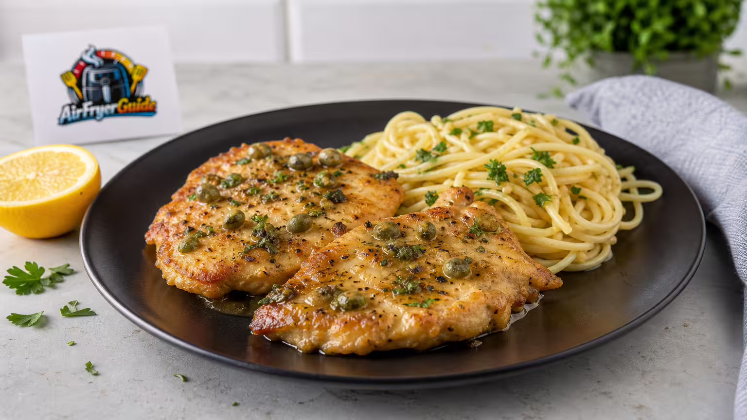 Hähnchen-Piccata aufwärmen im Airfryer - Serviervorschlag