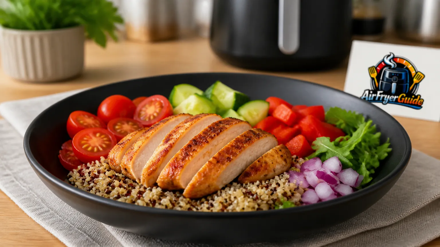 Hähnchen Quinoa Bowl im Airfryer