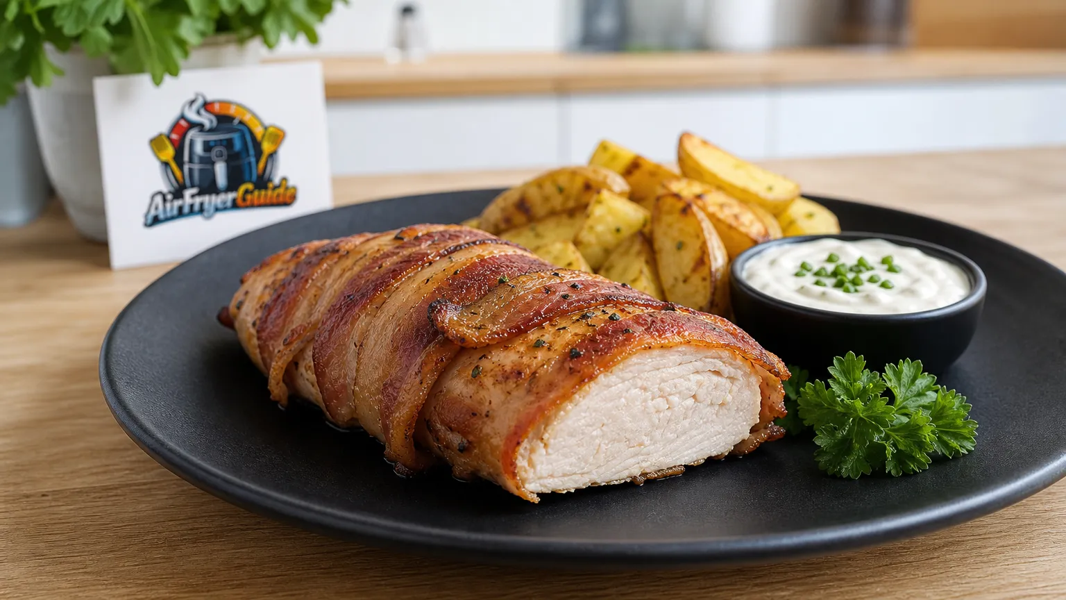 Hähnchenbrust im Speckmantel im Airfryer