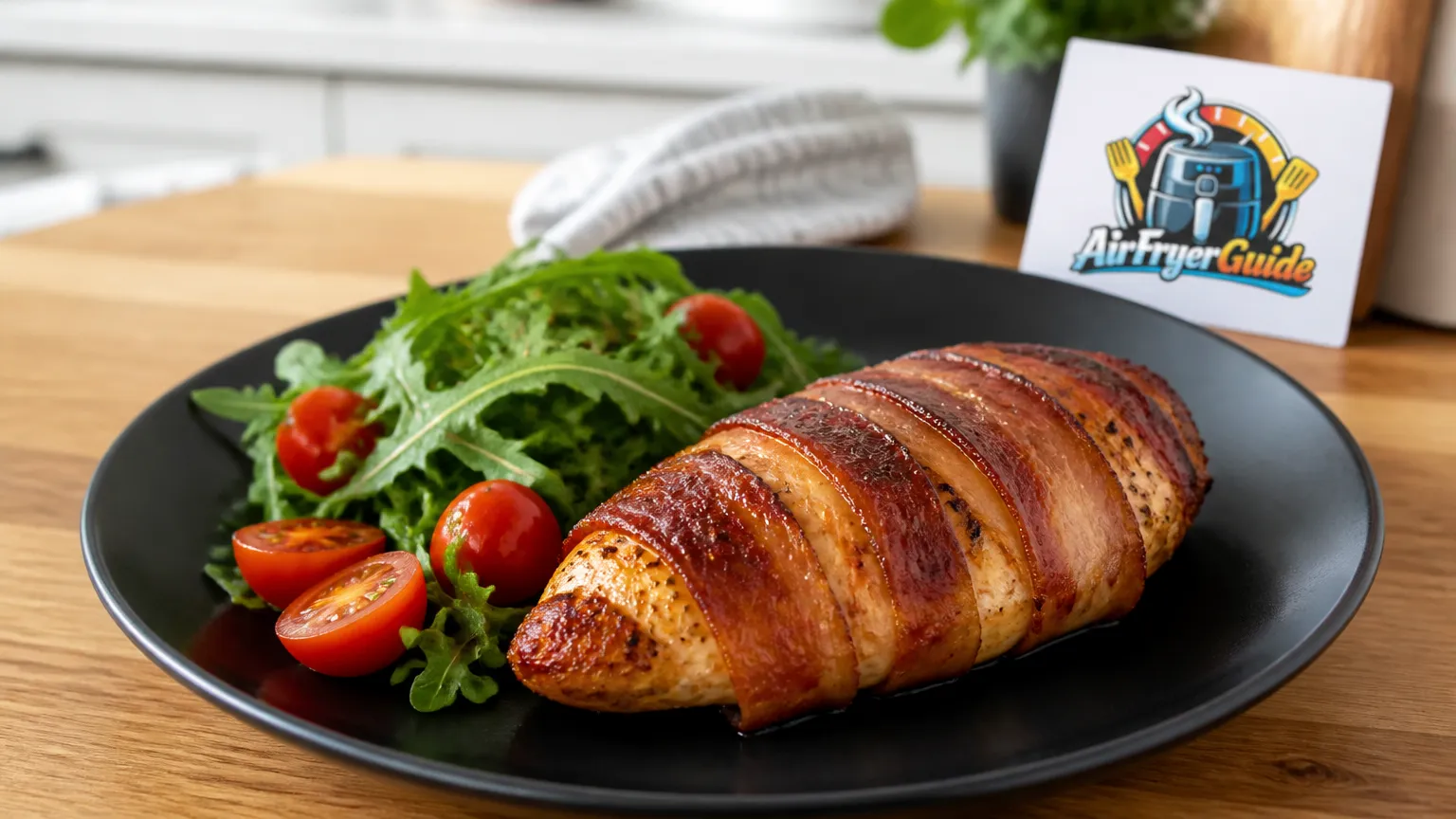 Hähnchenbrust mit Bacon im Airfryer
