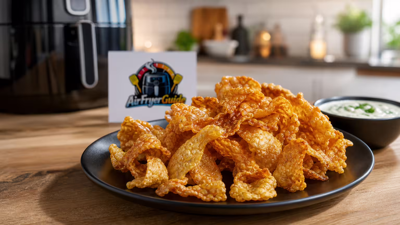 Hähnchenhaut rösten im Airfryer - Serviervorschlag