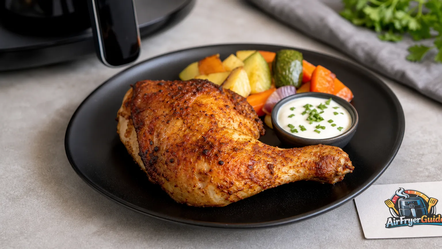 Hähnchenkeule im Airfryer