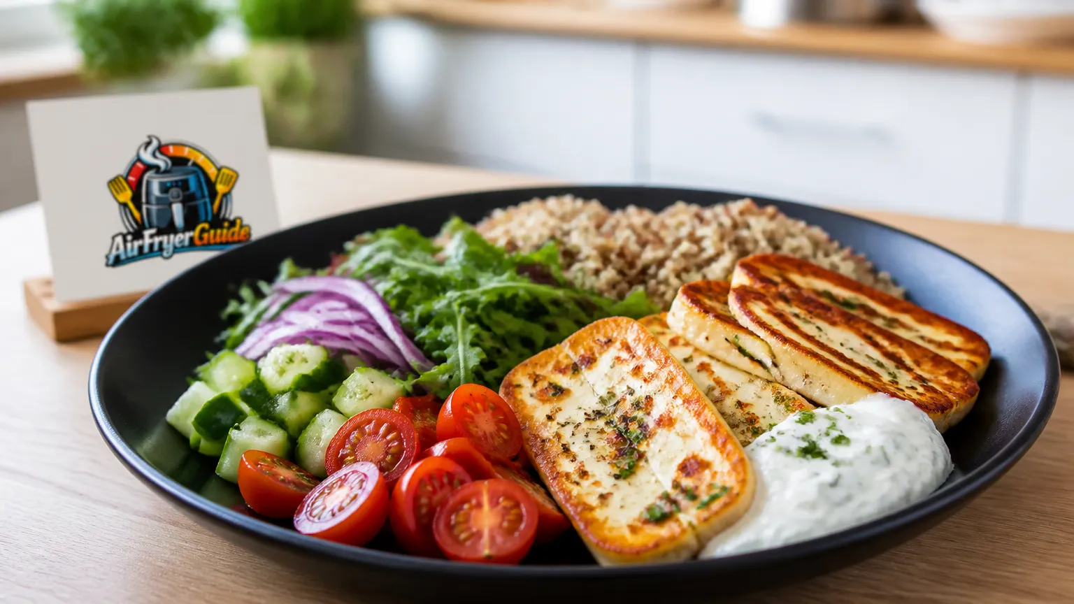 Halloumi Bowl im Airfryer