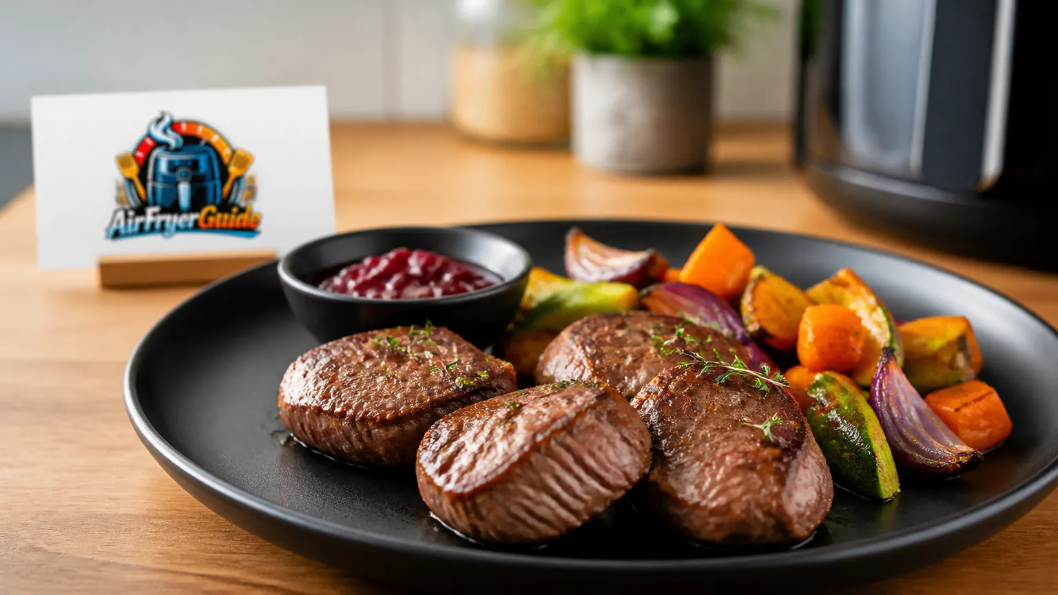 Hirschmedaillons im Airfryer