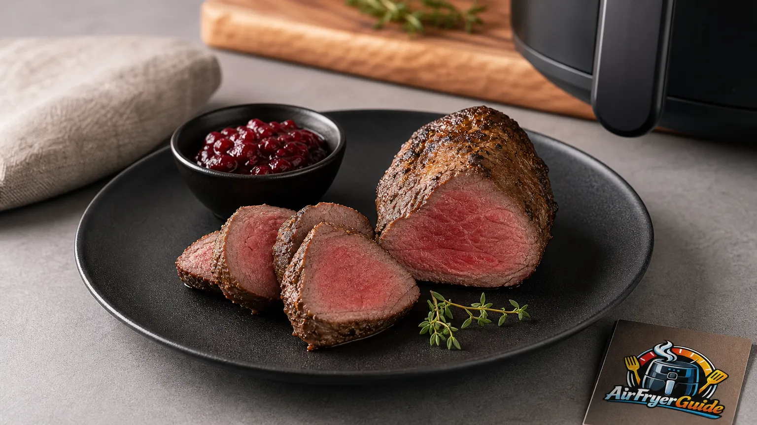 Hirschrücken im Airfryer