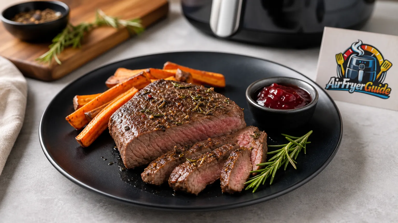 Hirschsteak im Airfryer