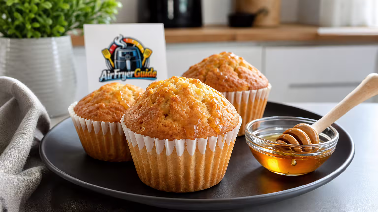 Honig-Muffins im Airfryer - Serviervorschlag