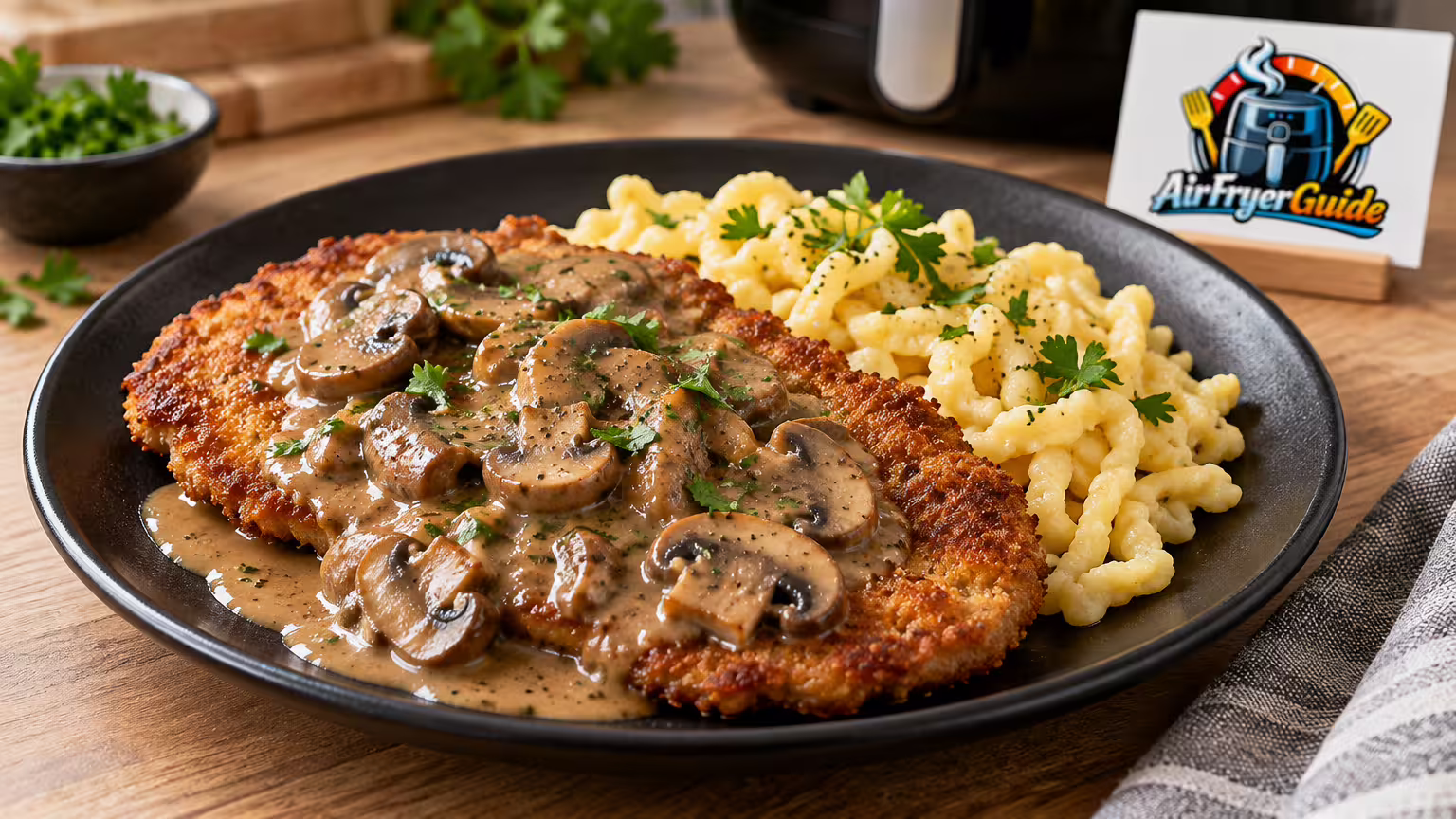 Jägerschnitzel im Airfryer