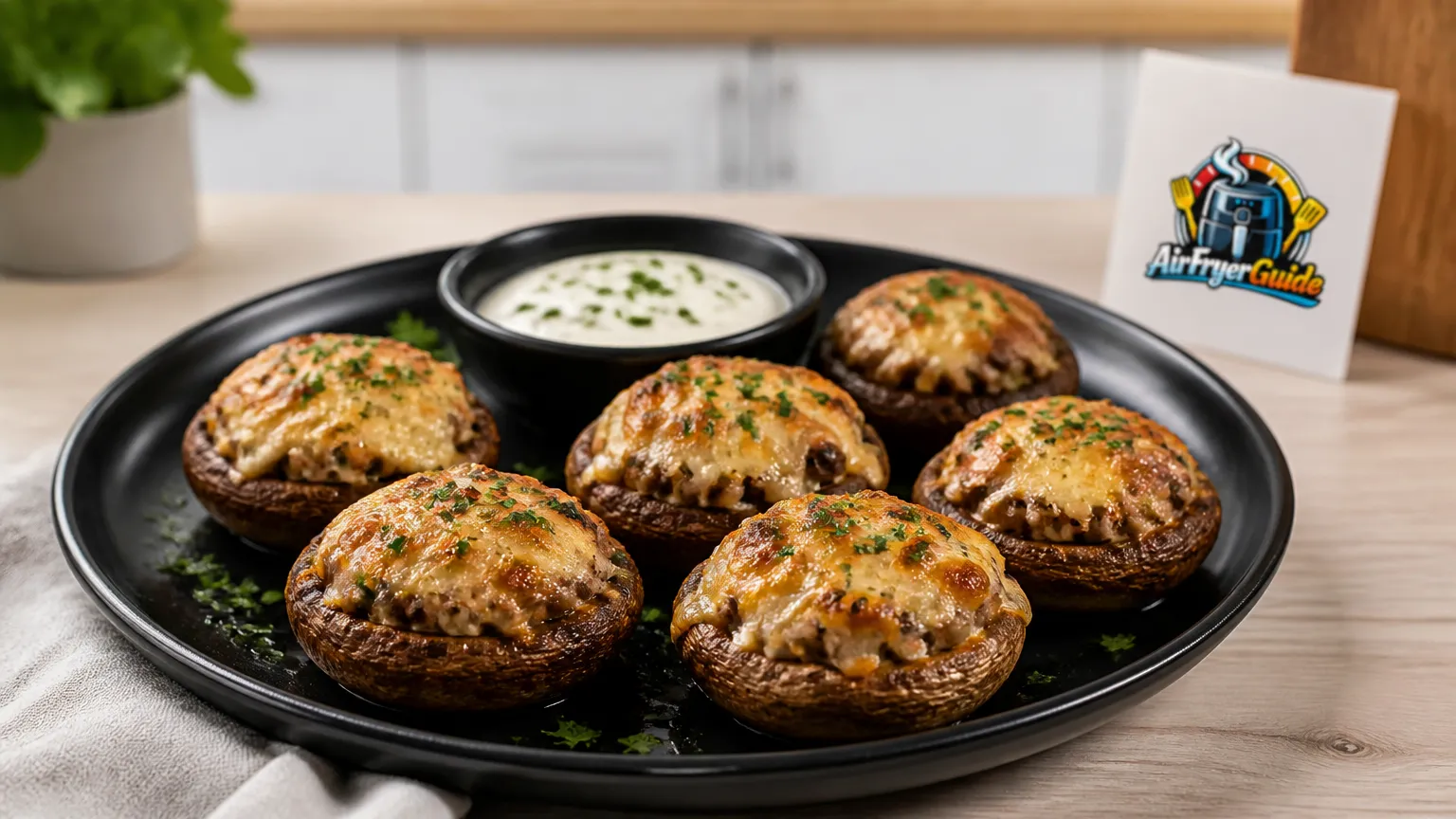 Käse Champignons im Airfryer