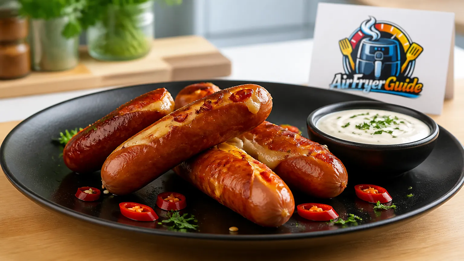 Käse-Chili-Würstchen im Airfryer