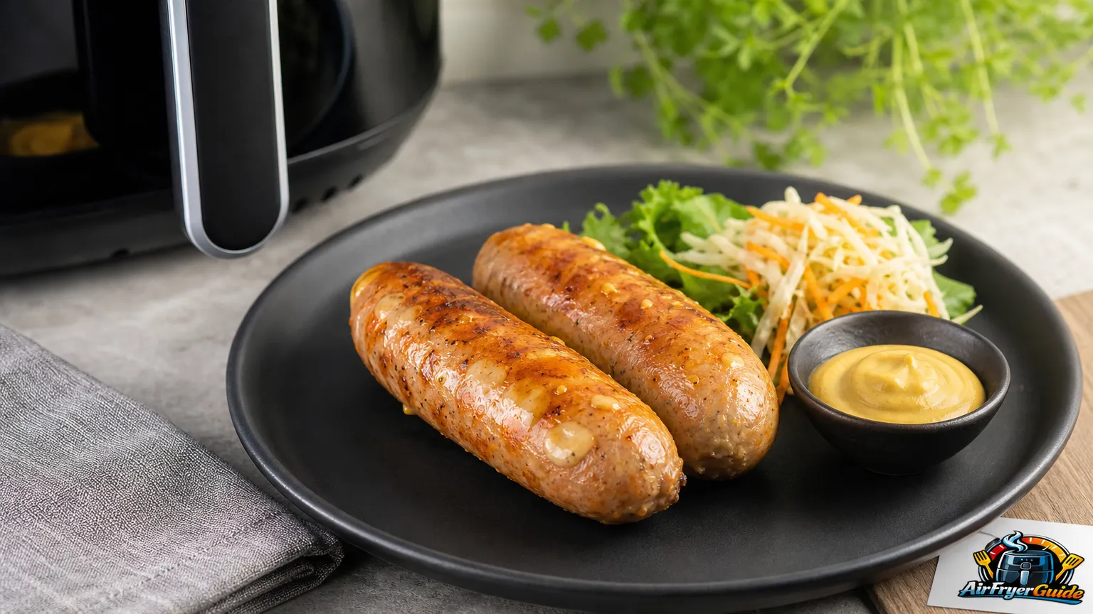 Geflügel-Käsewürstchen im Airfryer