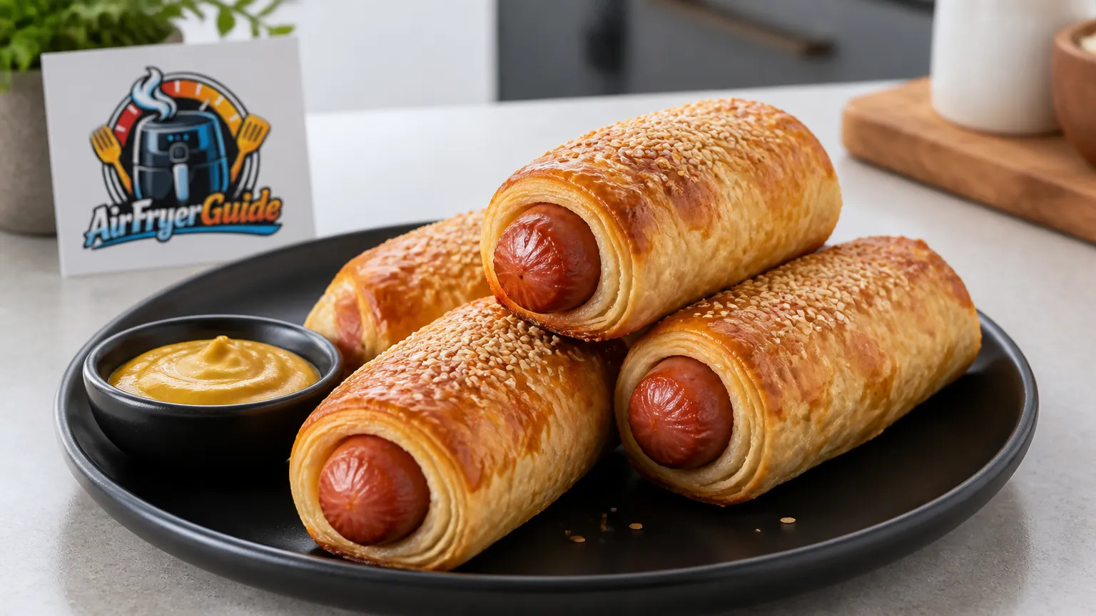 Käsekrainer im Blätterteig im Airfryer