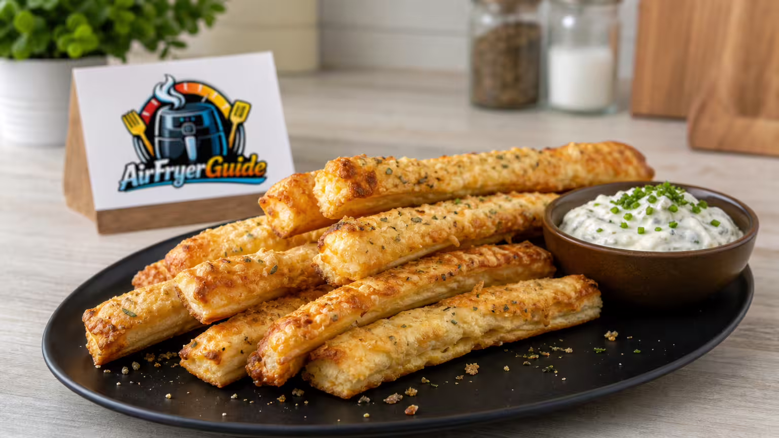 Käsestangen im Airfryer - Serviervorschlag