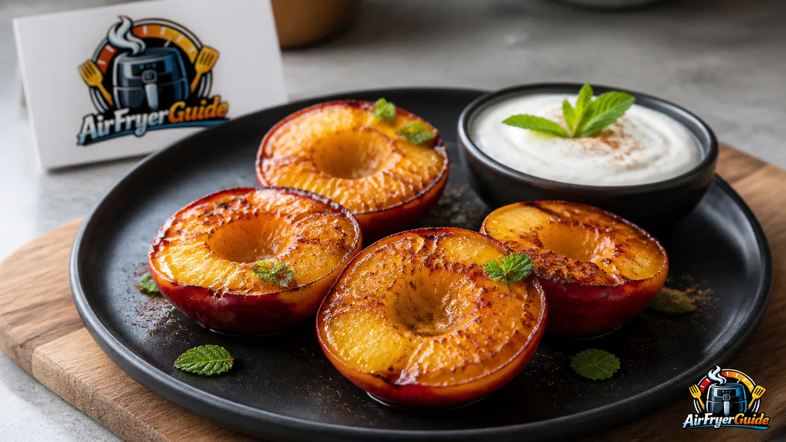 Karamellisierte Nektarine im Airfryer