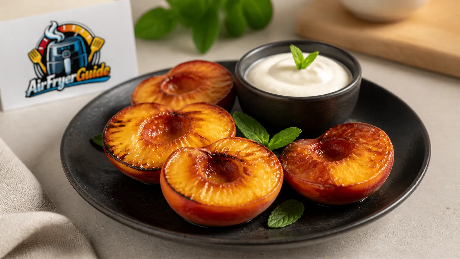 Karamellisierter Pfirsich im Airfryer
