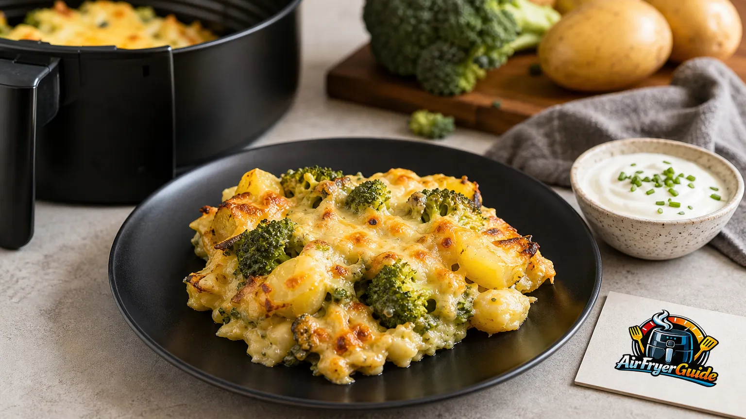 Kartoffel Brokkoli Auflauf im Airfryer