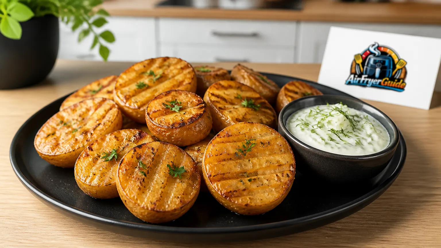 Kartoffel Griller mit Tzatziki (TK) im Airfryer