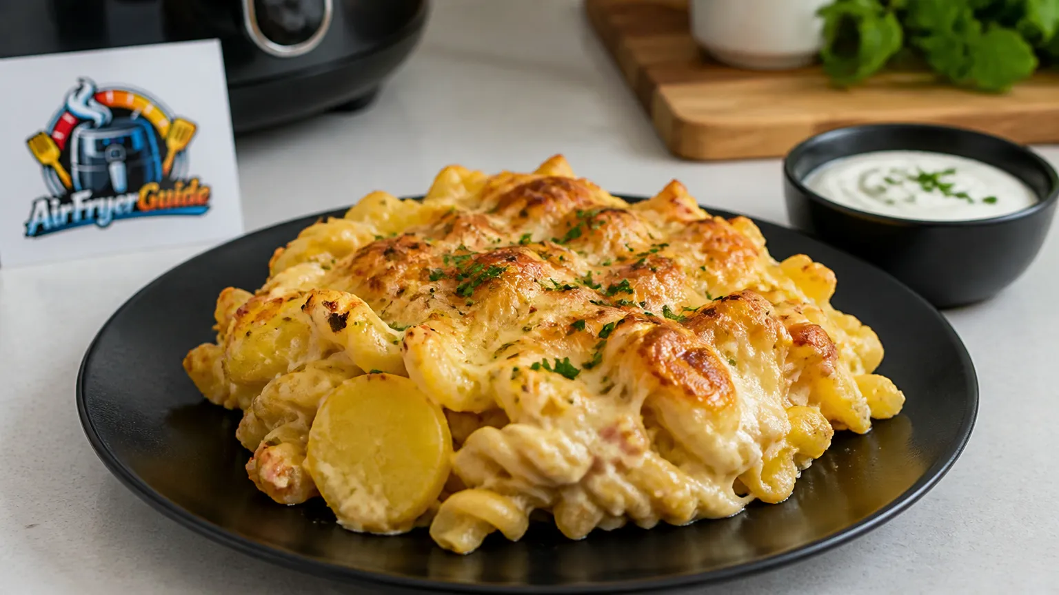 Kartoffel Nudelauflauf im Airfryer