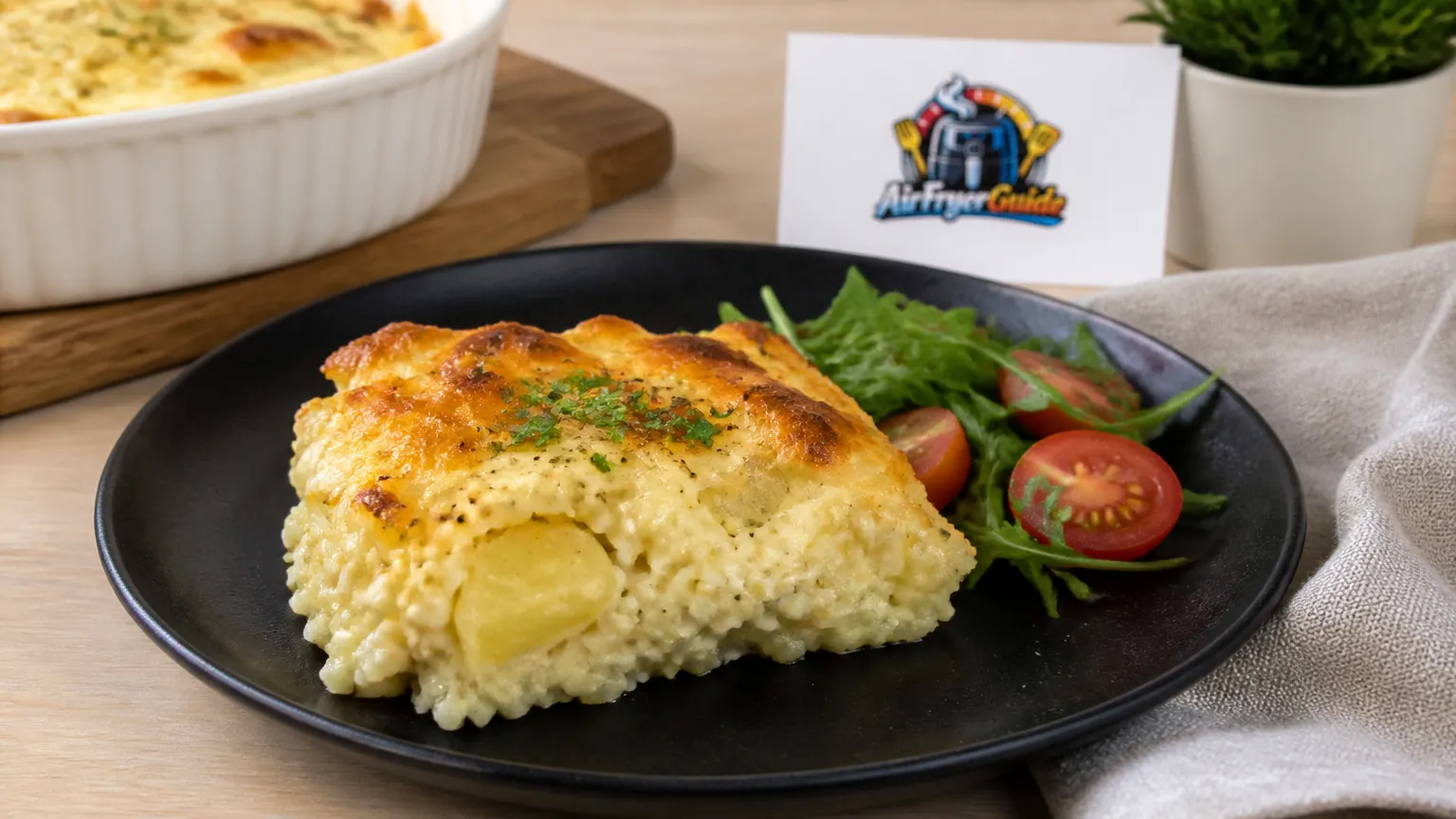 Kartoffel Reis Gratin im Airfryer