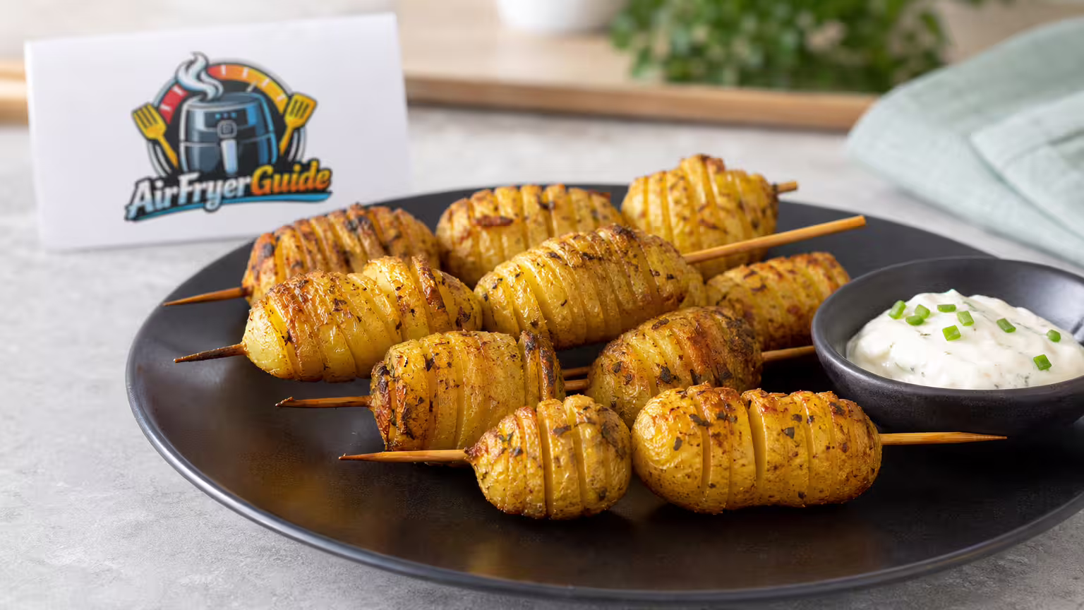 Kartoffel-Spieße im Airfryer - Serviervorschlag