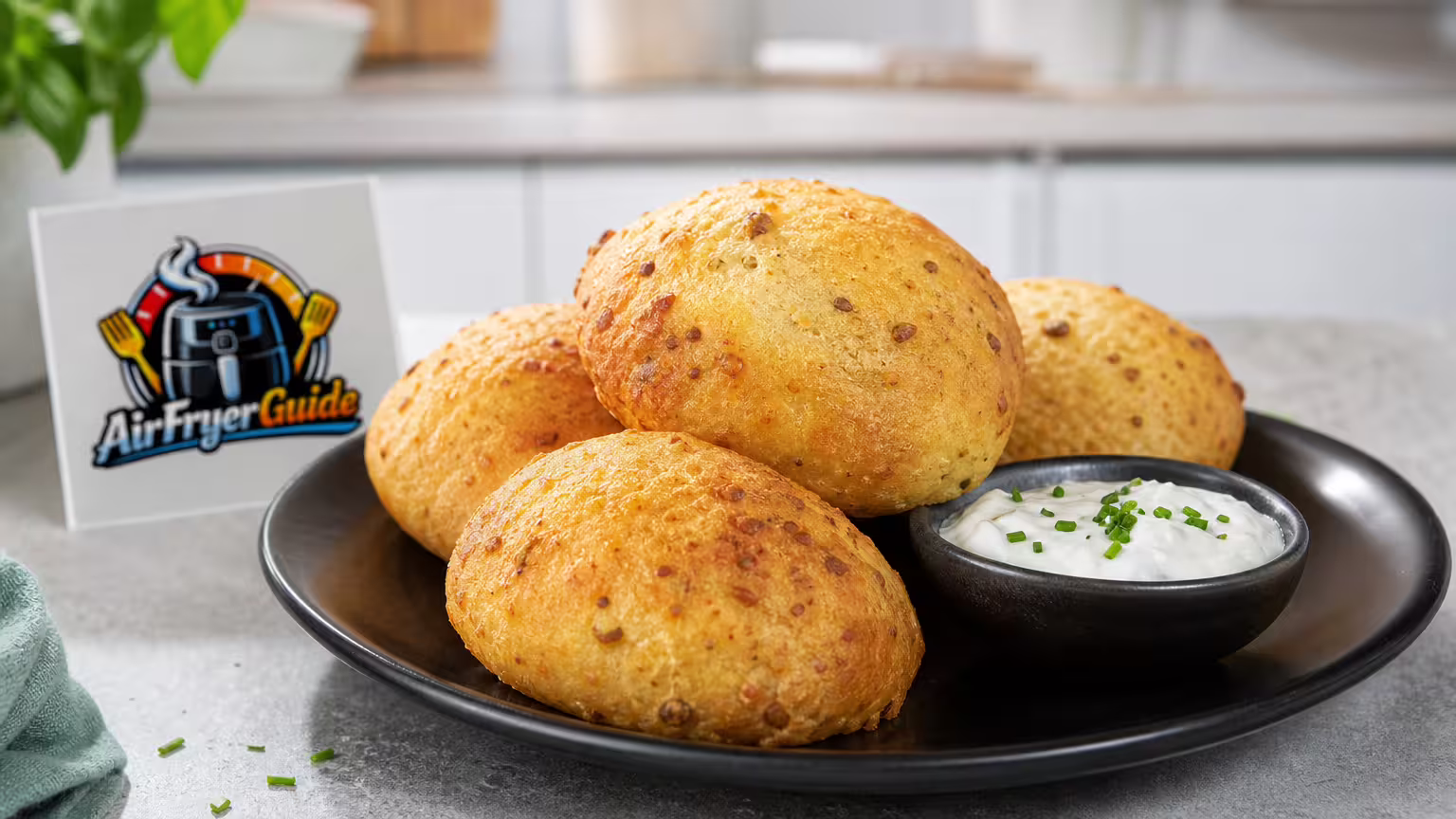 Kartoffelbrötchen im Airfryer - Serviervorschlag