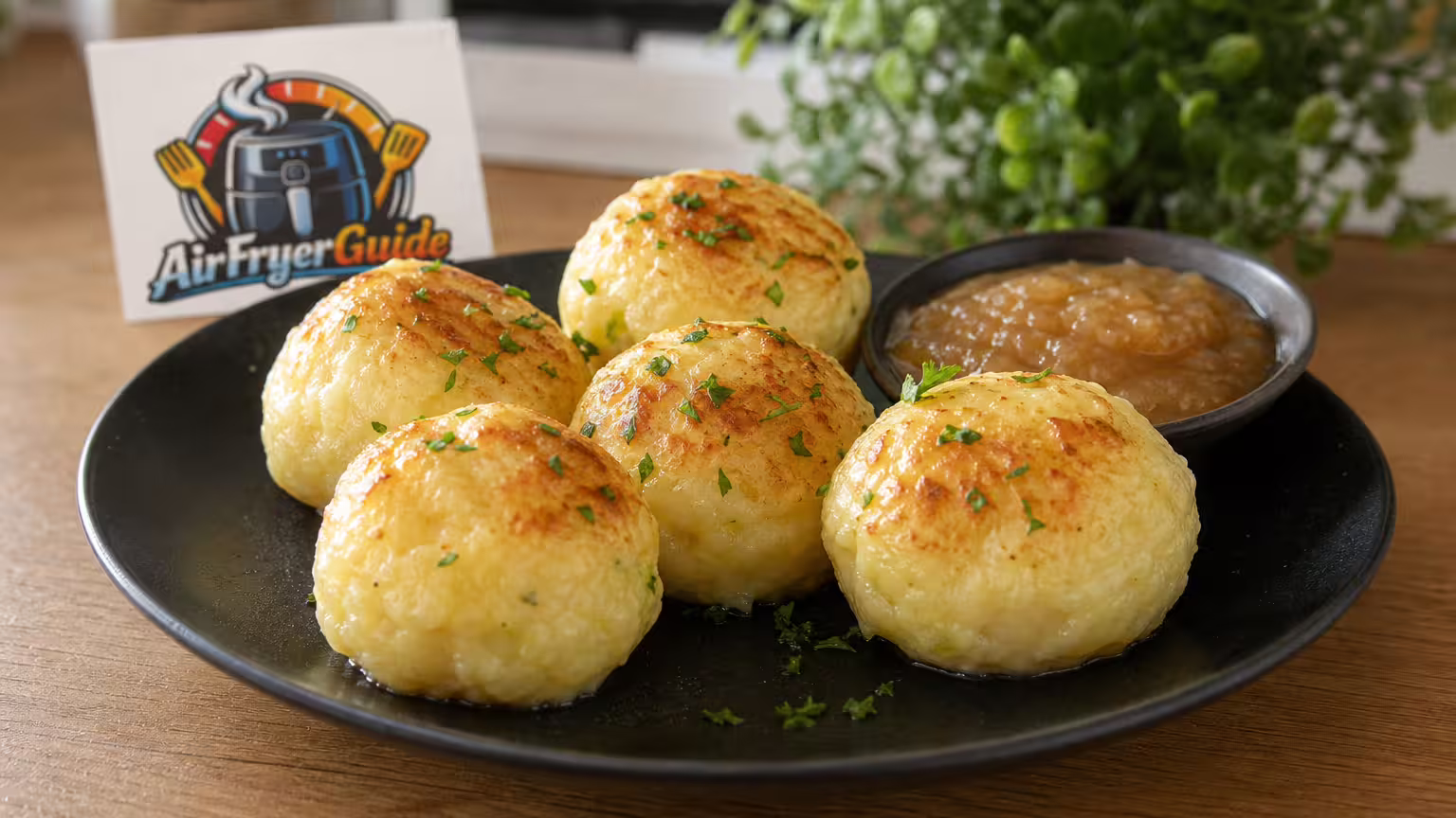 Kartoffelklöße im Airfryer - Serviervorschlag