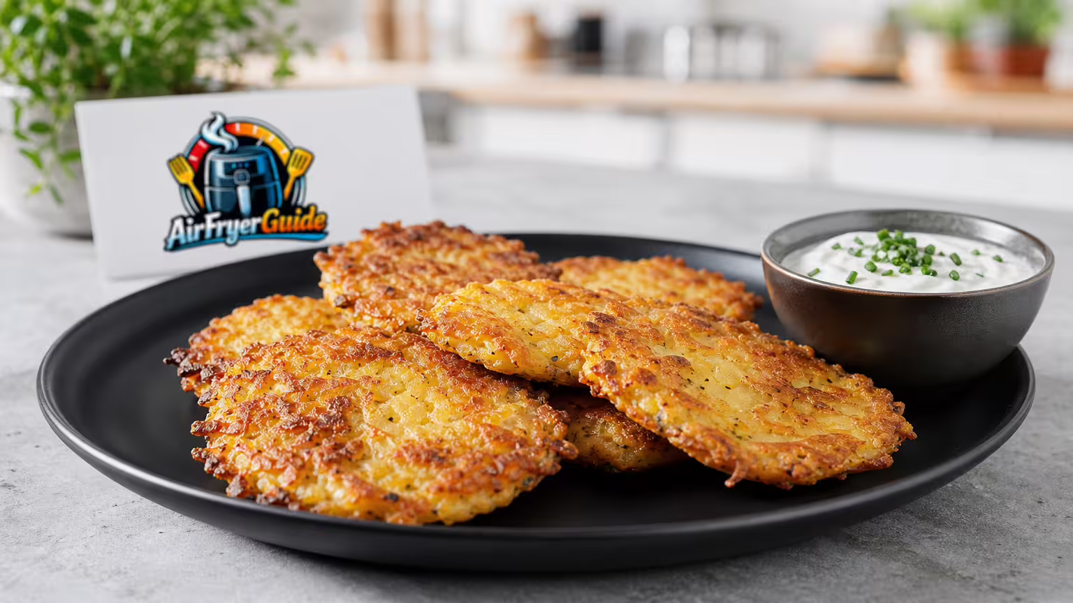 Kartoffelplätzchen im Airfryer - Serviervorschlag