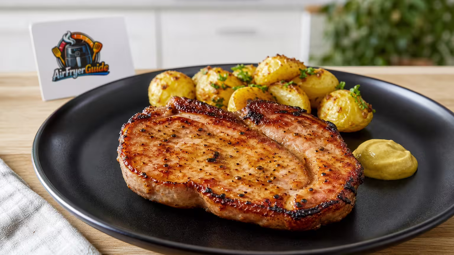 Kassler Kotelett im Airfryer - Serviervorschlag