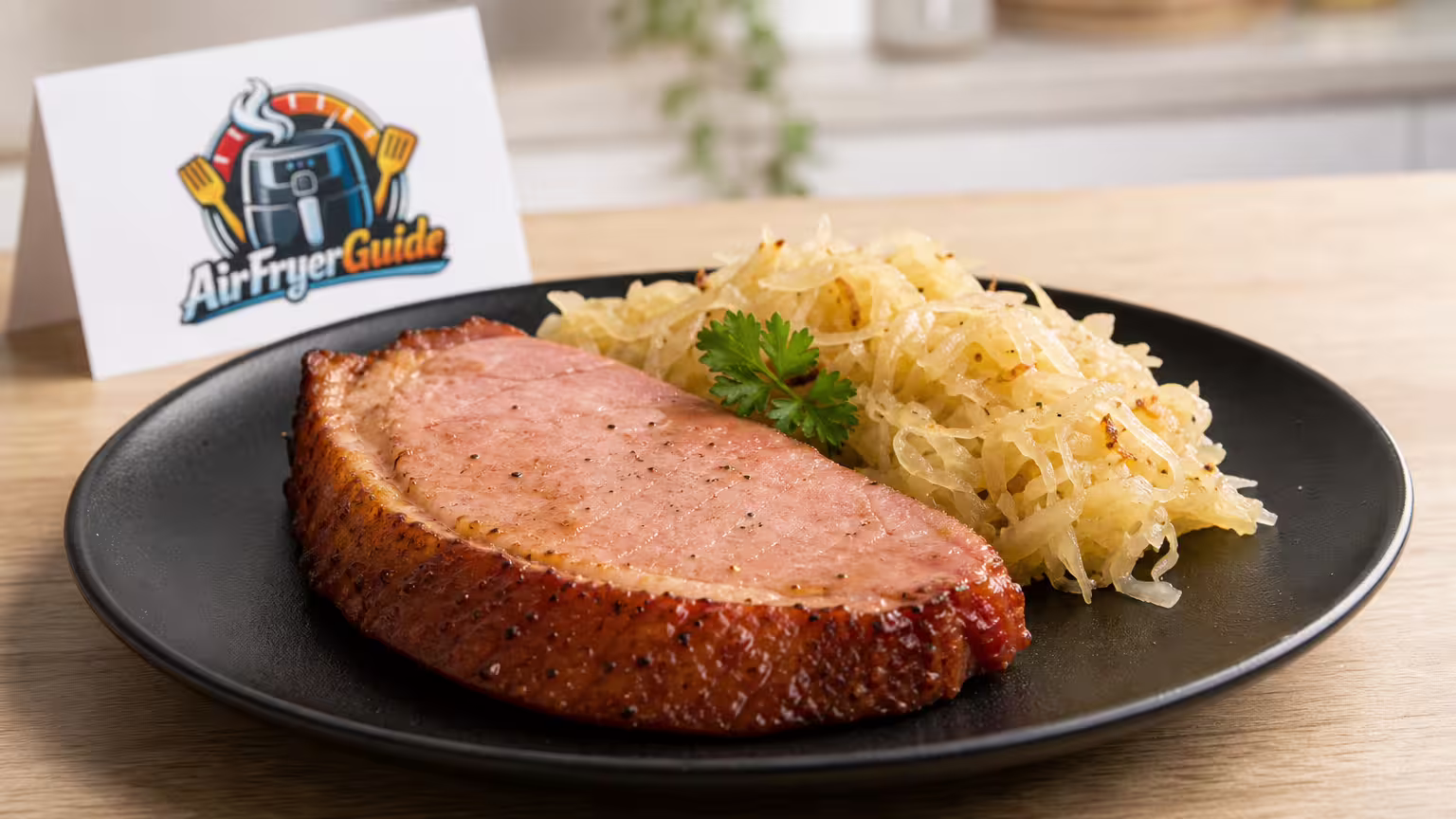 Kassler mit Sauerkraut im Airfryer - Serviervorschlag