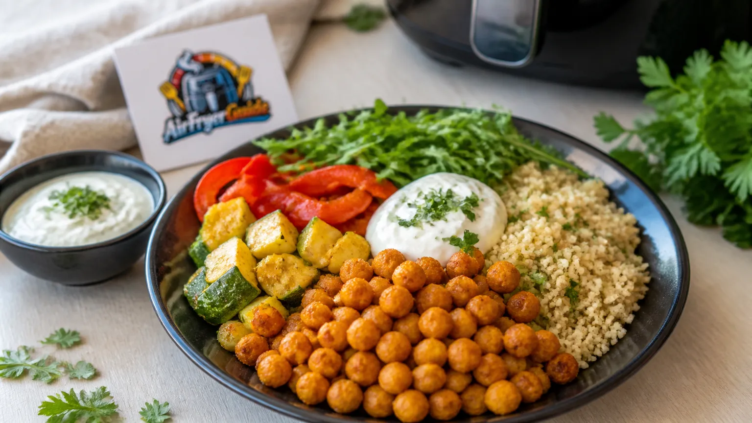 Kichererbsen Bowl im Airfryer