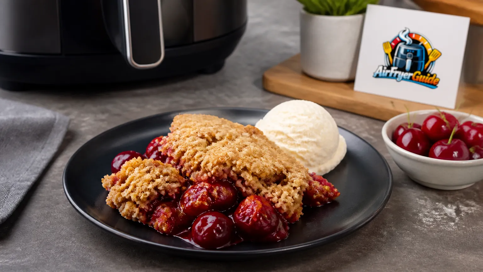 Kirsch-Crumble im Airfryer