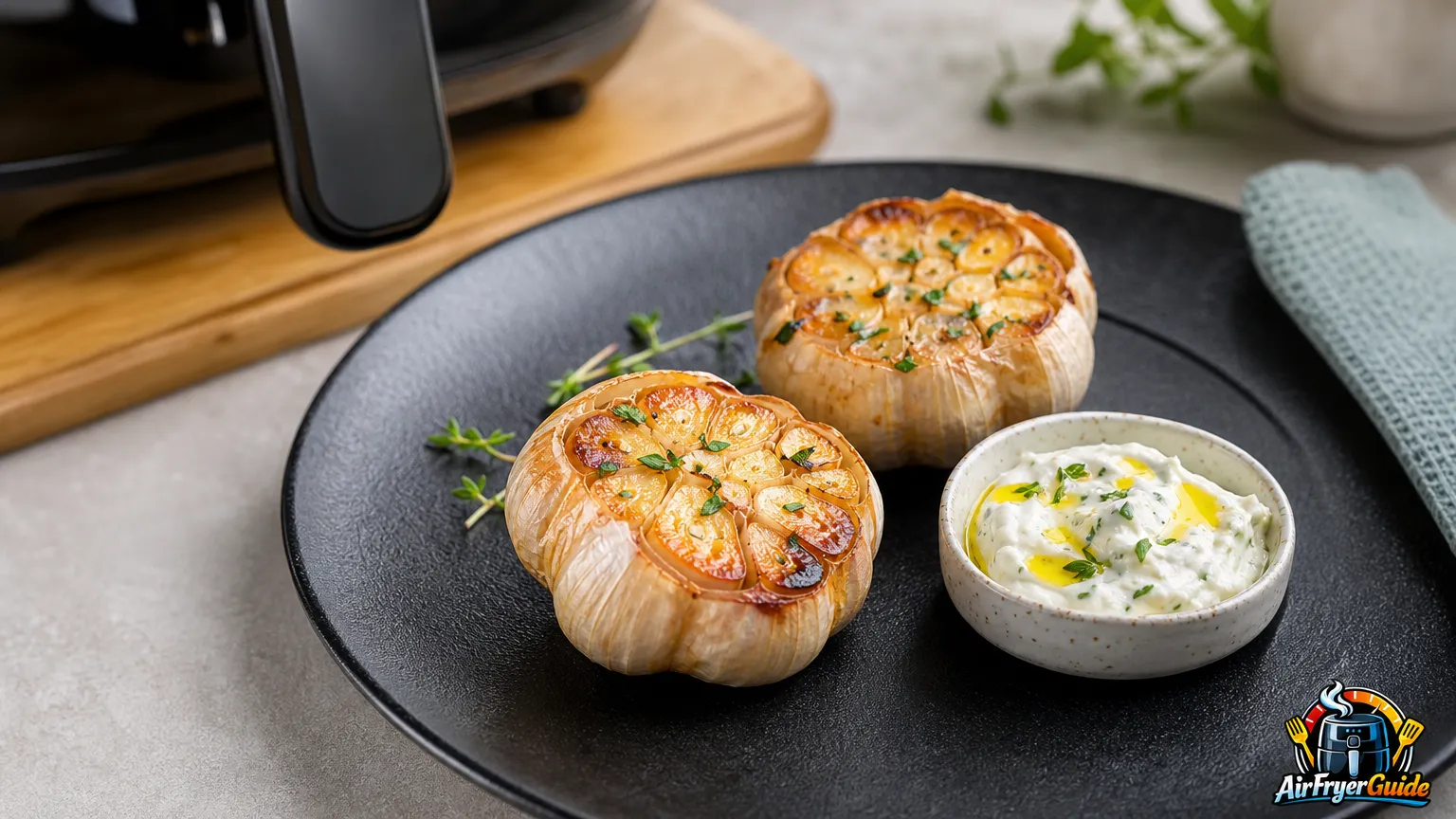 Knoblauch gebacken im Airfryer