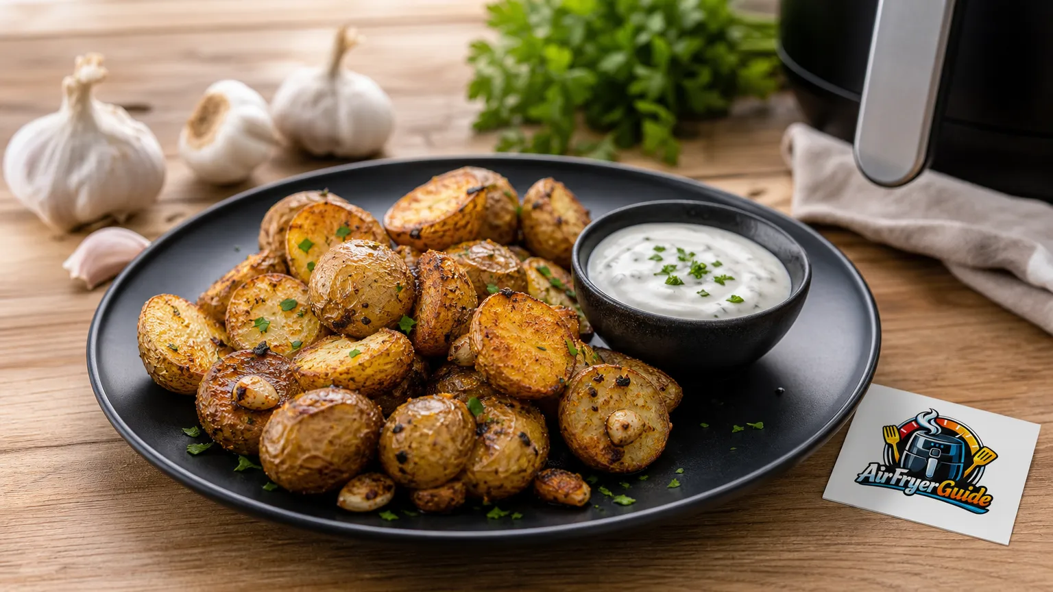 Knoblauch Kartoffeln im Airfryer