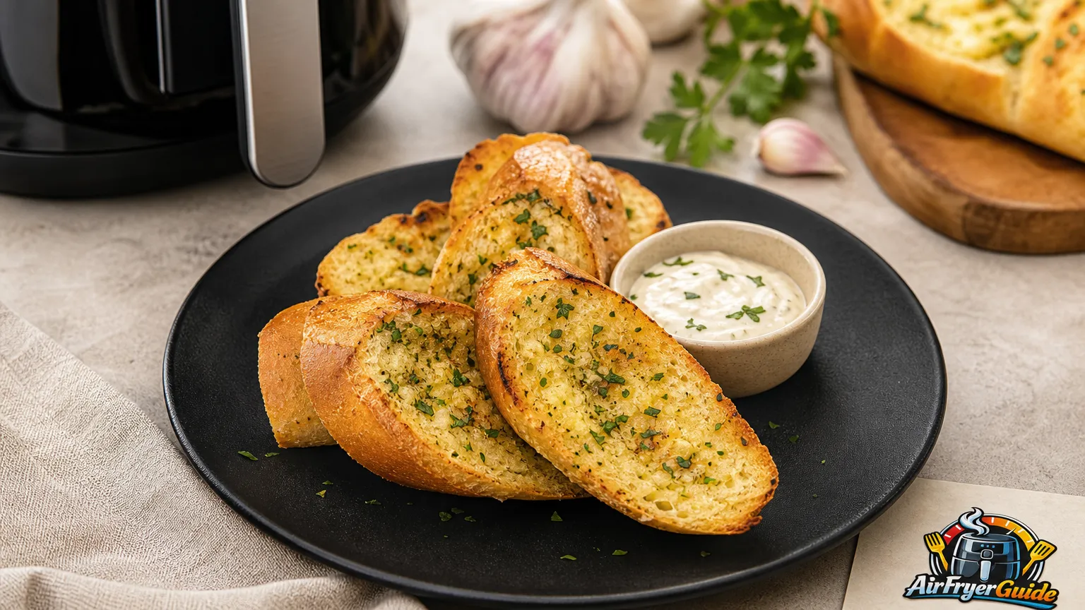 Knoblauchbaguette im Airfryer