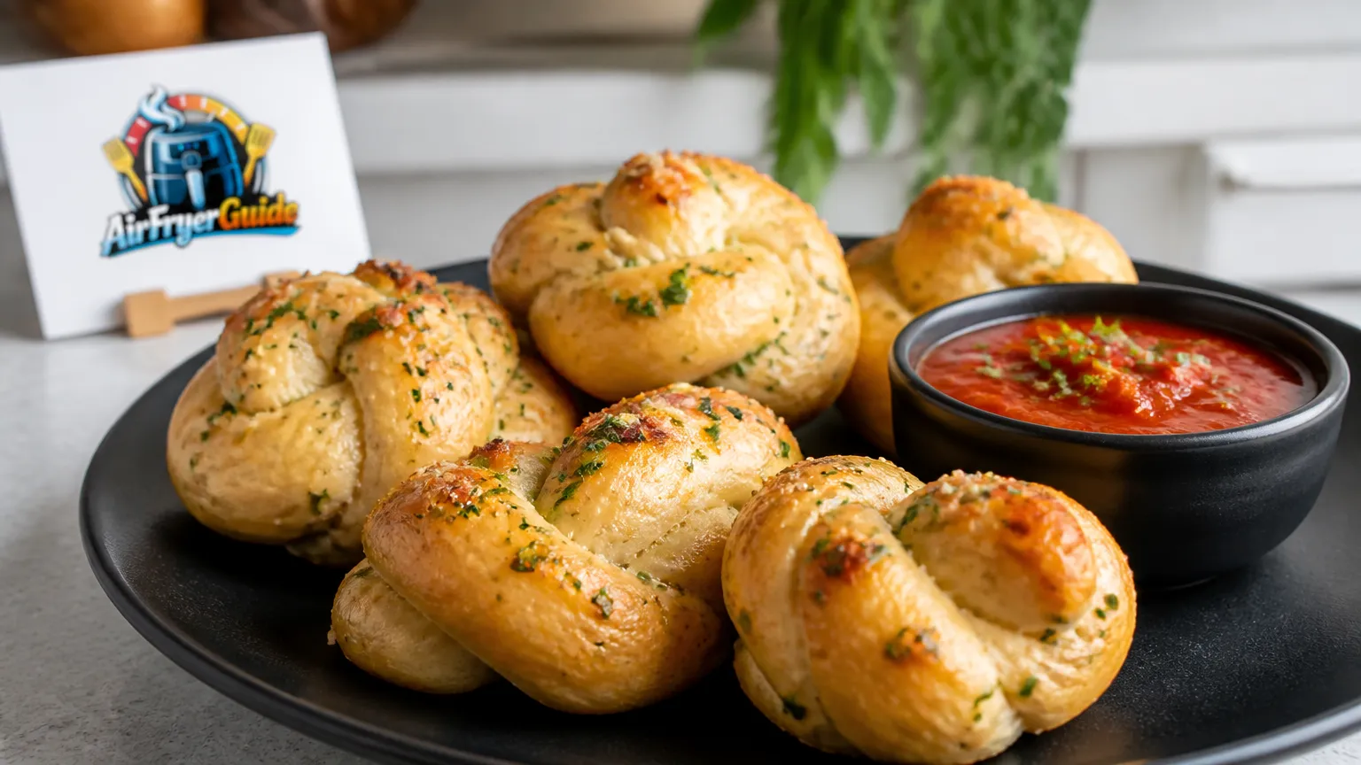 Knoblauchknoten im Airfryer