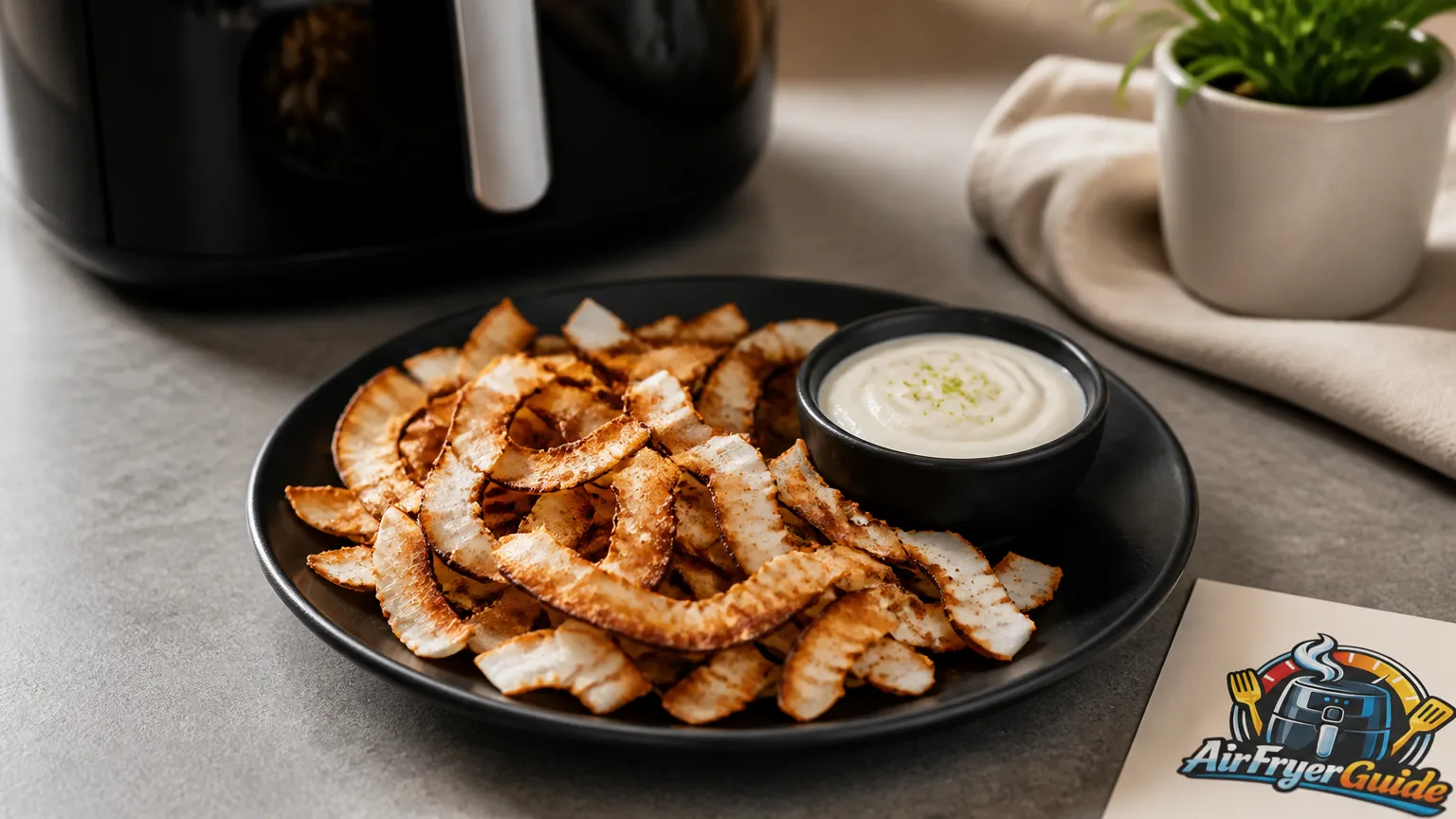 Kokosstücke im Airfryer