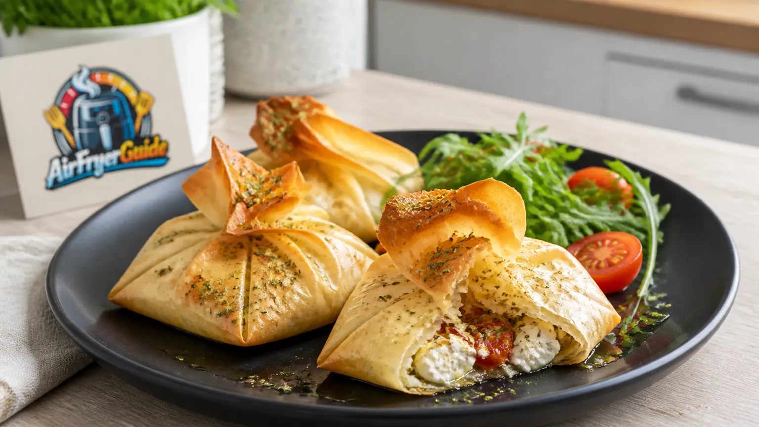 Kräuter-Feta-Päckchen im Airfryer