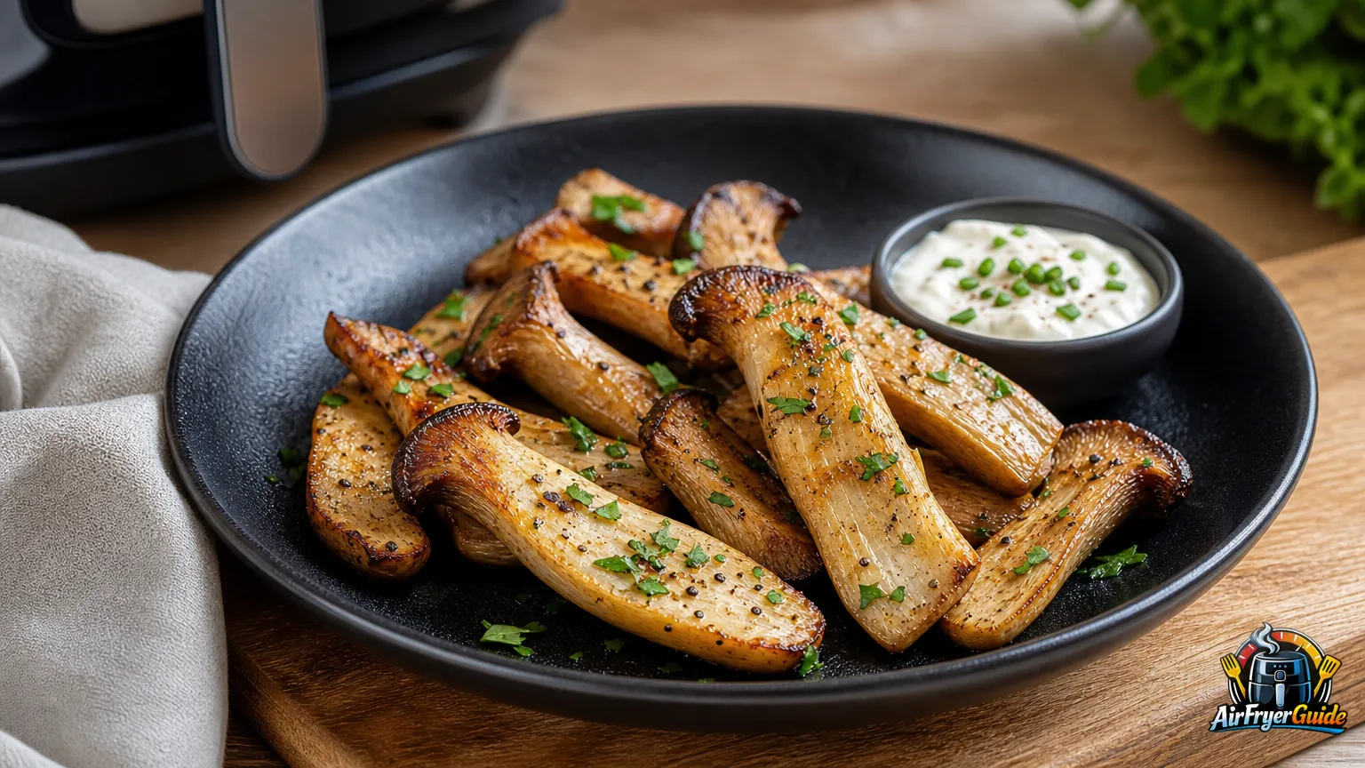 Kräuterseitlinge im Airfryer