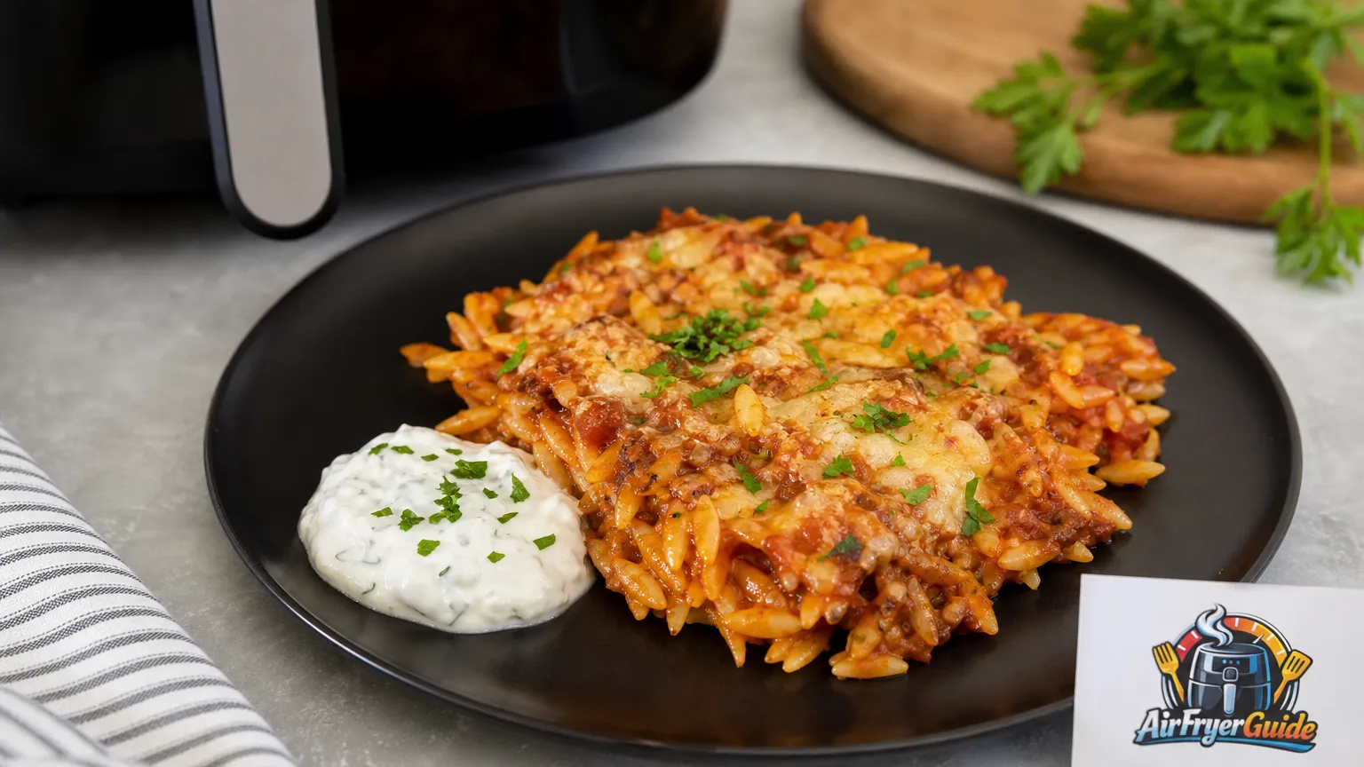 Kritharaki Auflauf im Airfryer