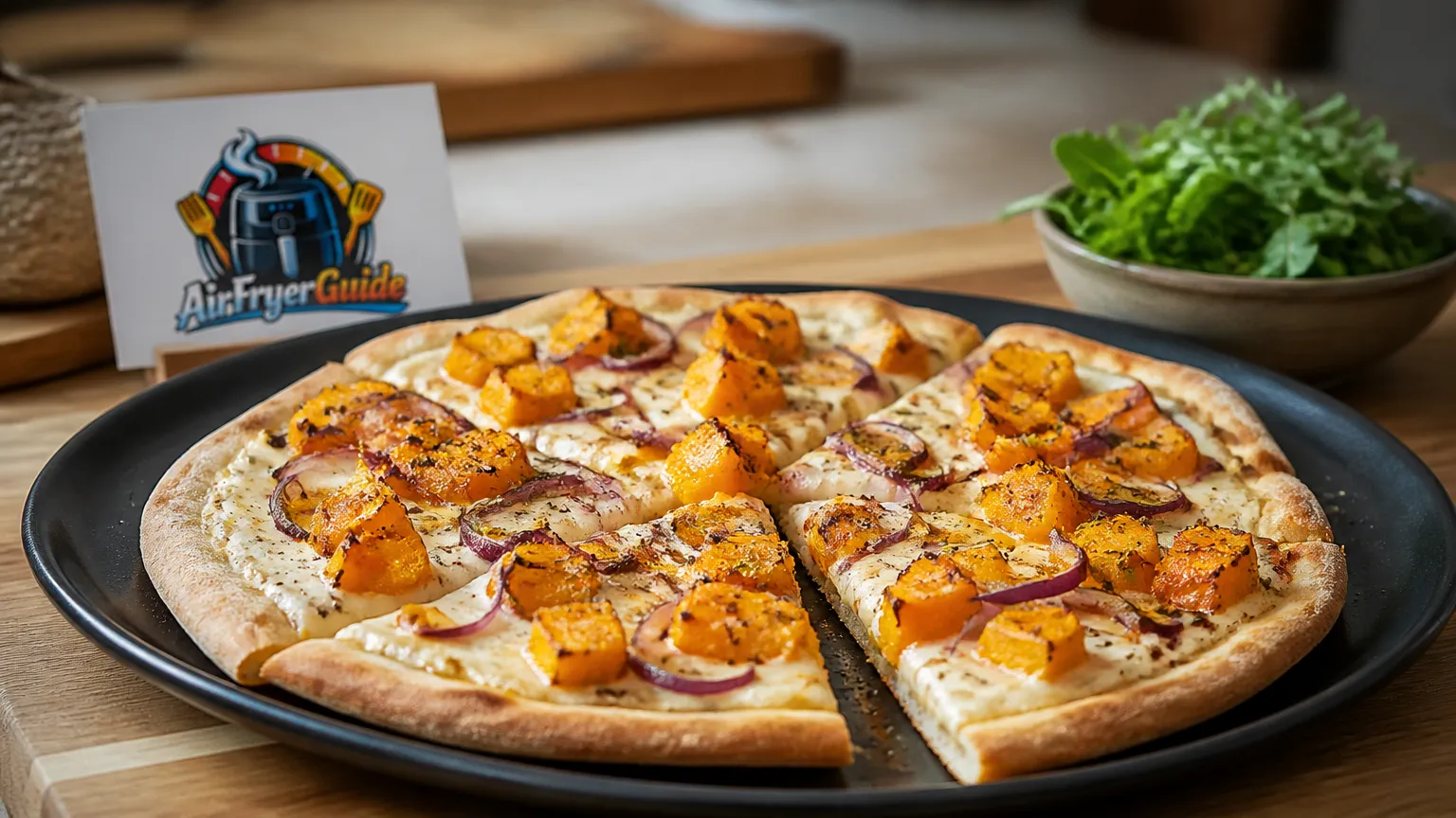 Kürbis-Flammkuchen im Airfryer