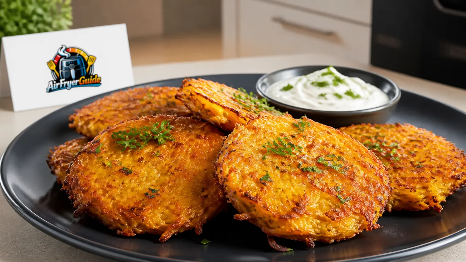 Kürbis Kartoffel Puffer im Airfryer